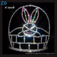 Colored Rabbit Pageant crown Halloween Tiara For Kids, crystal easter crown